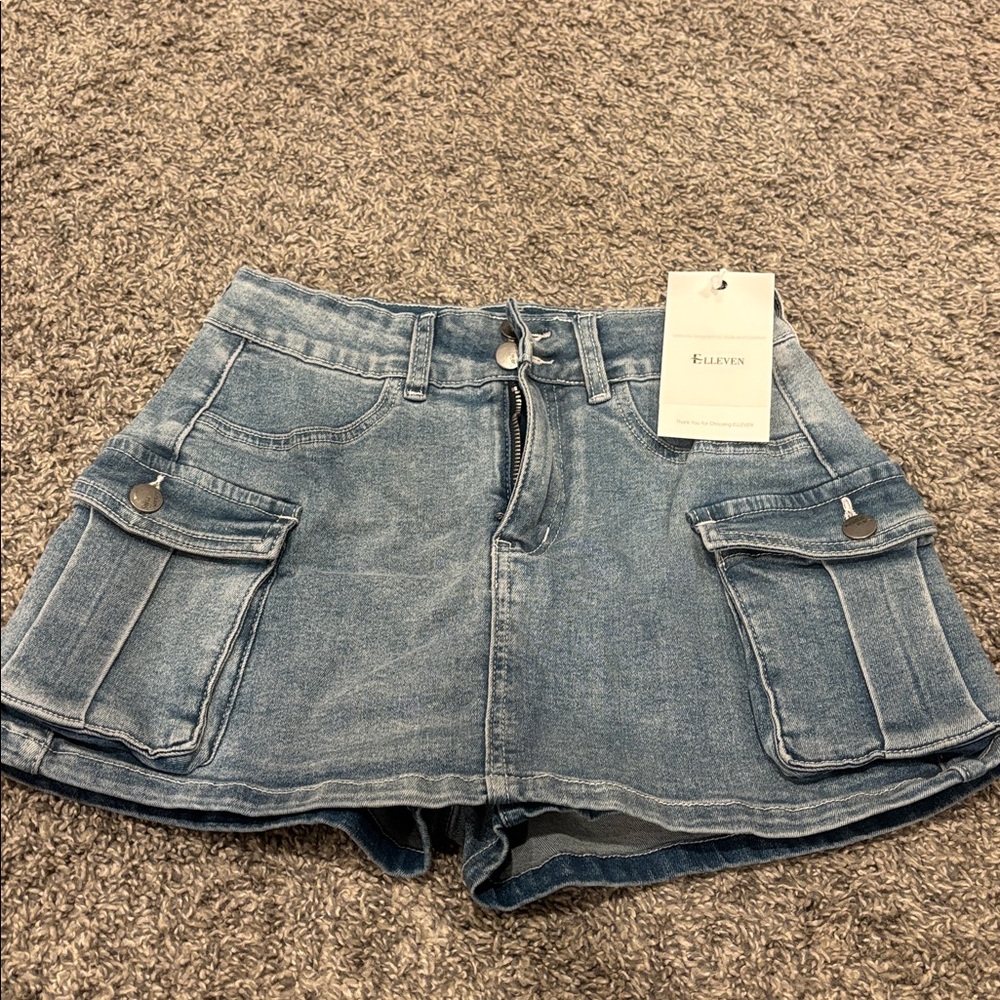 Blue Denim Cargo Shorts